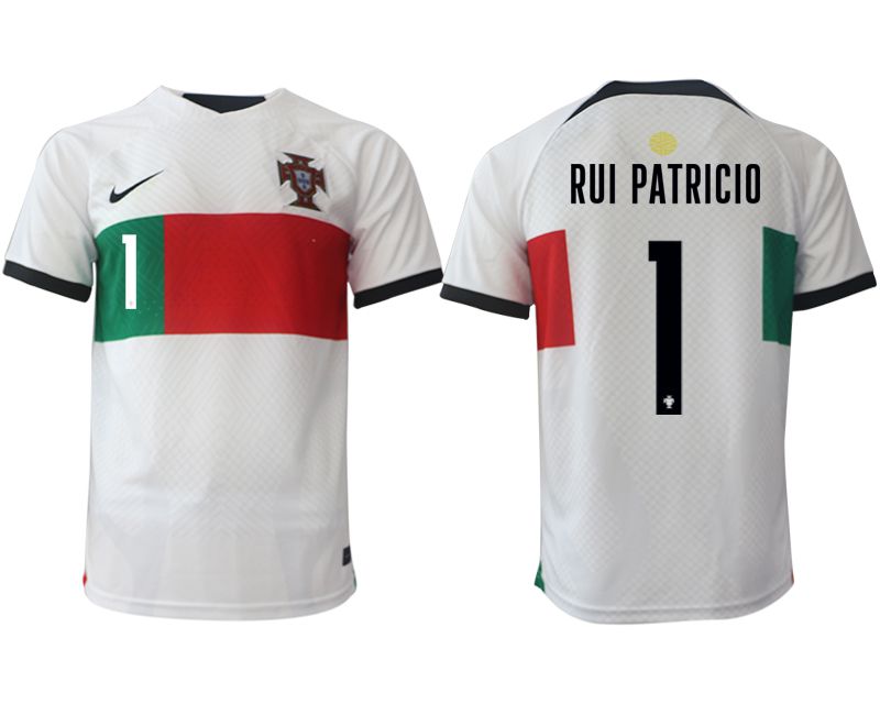 Men 2022 World Cup National Team Portugal away aaa versio white #1 Soccer Jersey->customized soccer jersey->Custom Jersey